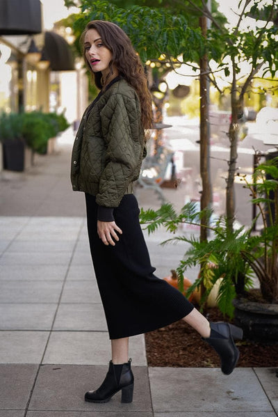 Army Green Quilted Bomber Coats & Jackets Scout and Poppy Fashion Boutique