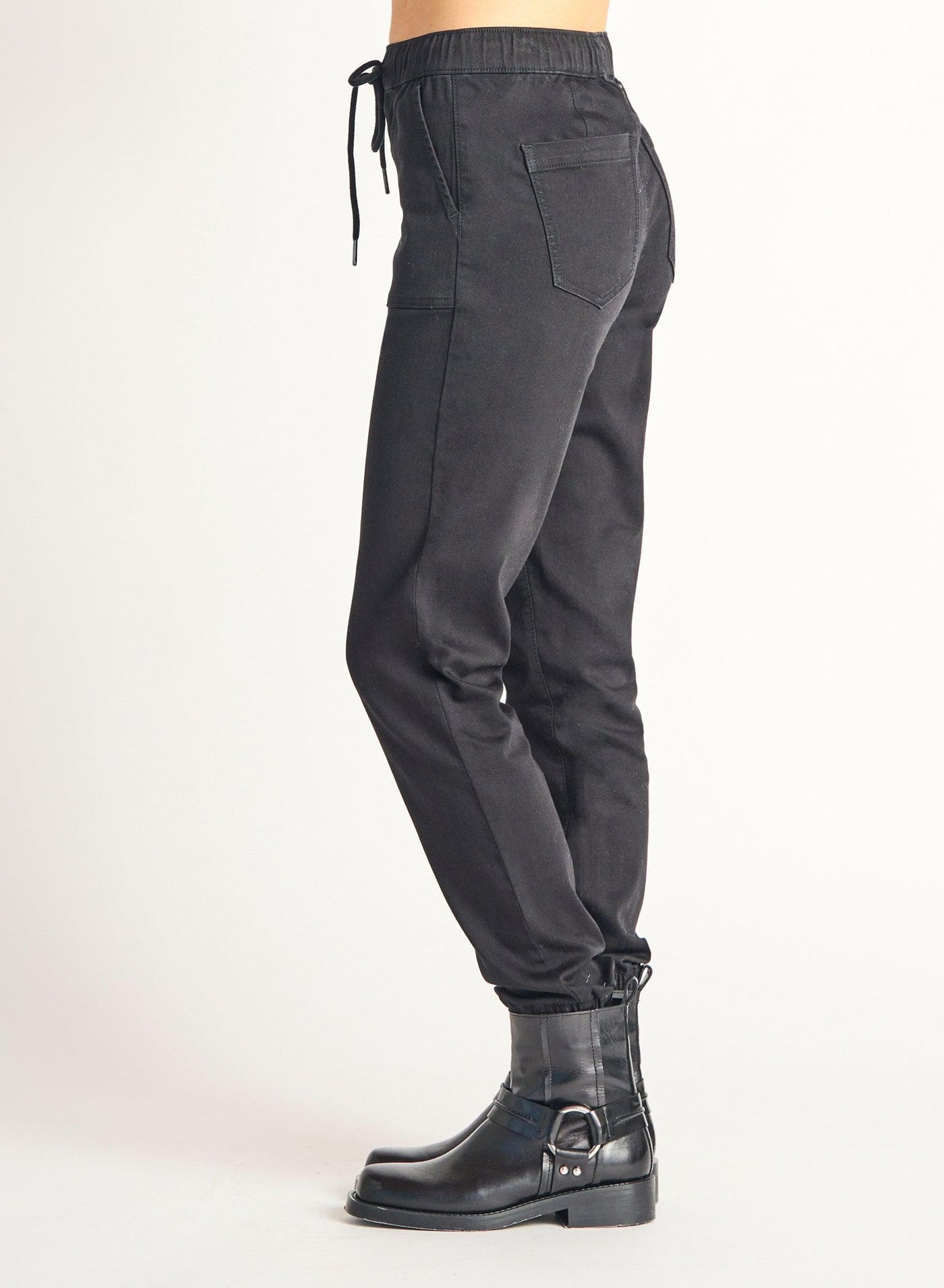 Deep Jet Black Jogger Pants Coats & Jackets Scout and Poppy Fashion Boutique