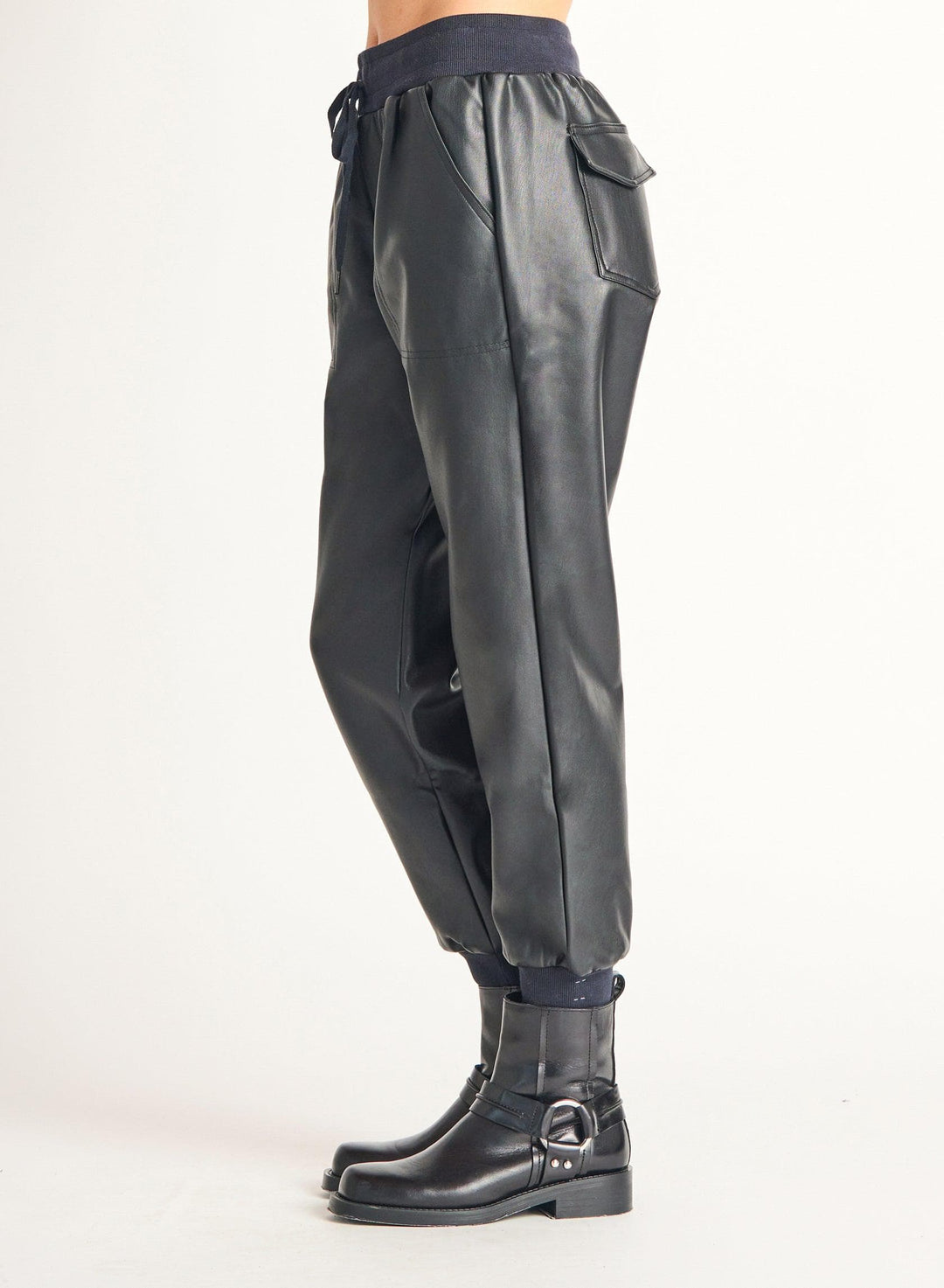 Faux Leather Pocket Joggers Pants Scout and Poppy Fashion Boutique