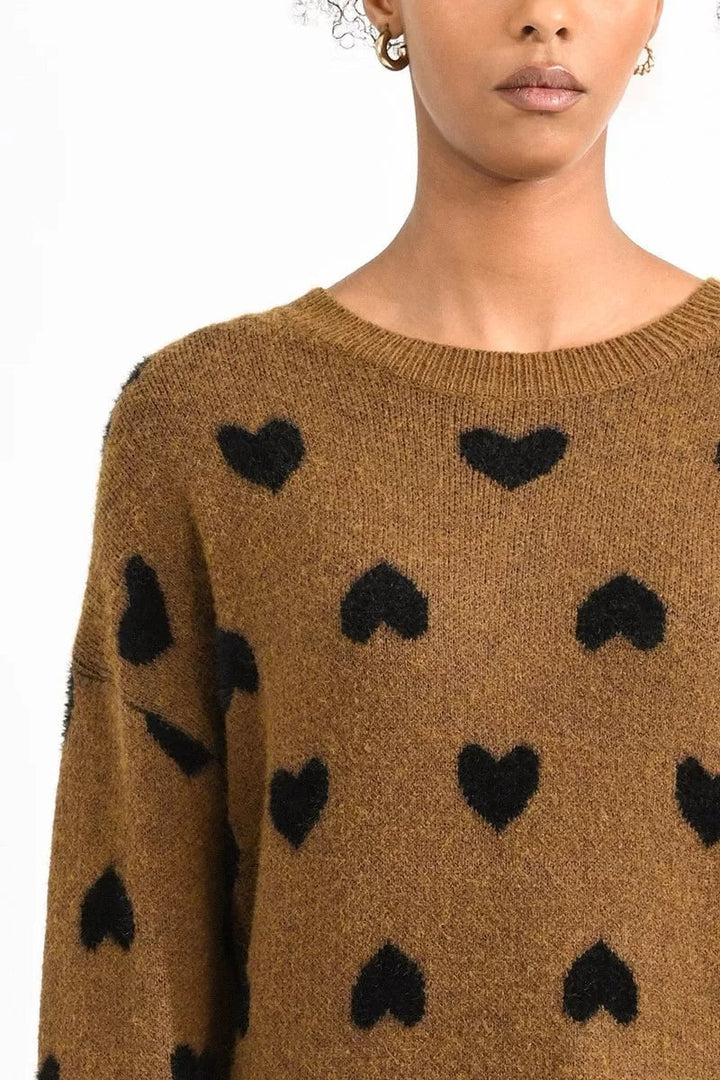 Heart Pattern Knit Sweater Sweater Scout and Poppy Fashion Boutique