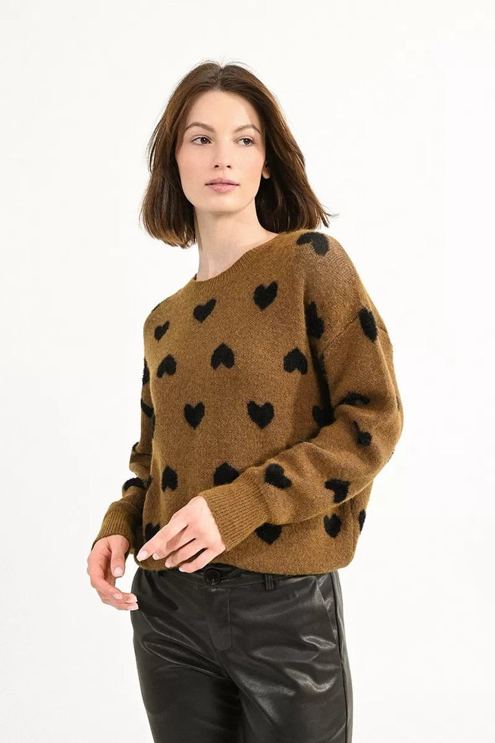 Heart Pattern Knit Sweater Sweater Scout and Poppy Fashion Boutique