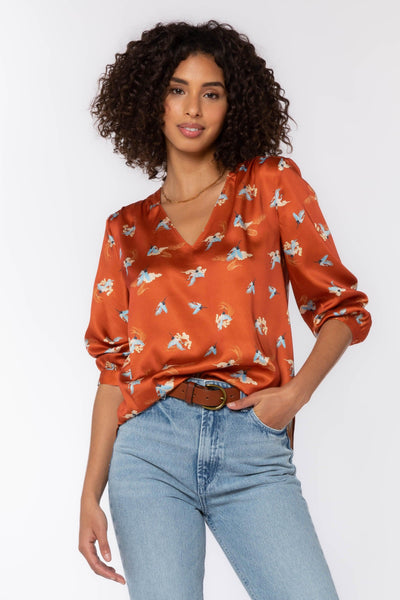 Rust Cranes Blouse Shirts & Tops Scout and Poppy Fashion Boutique