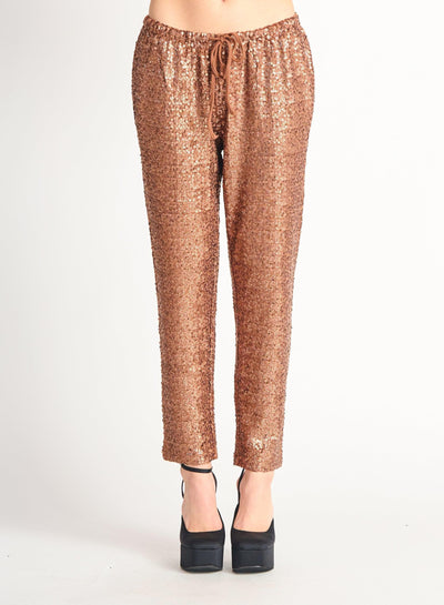 Sequin Joggers Rose Gold Pants Scout and Poppy Fashion Boutique