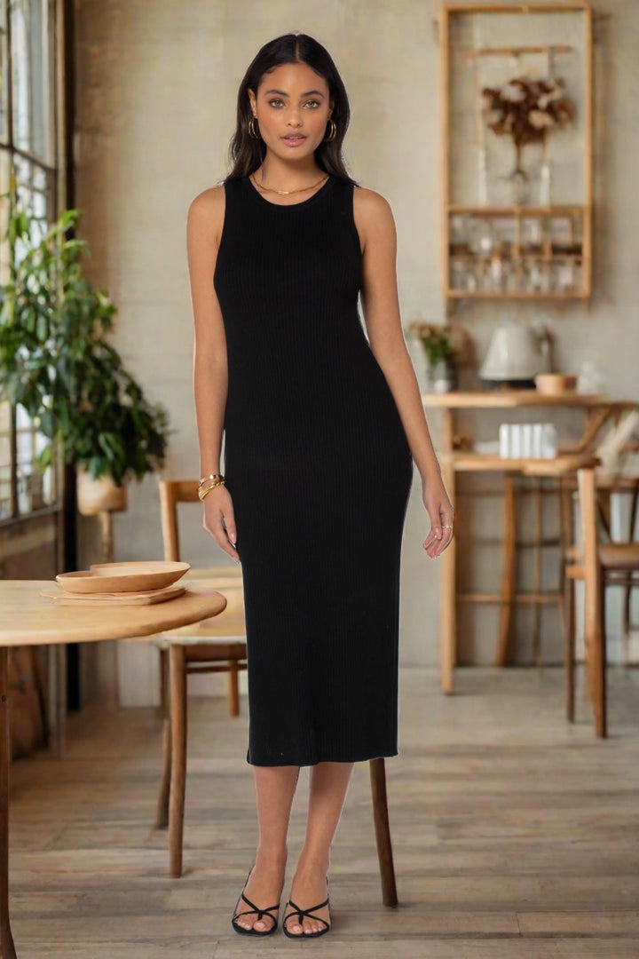 Sleeveless Ribbed Knit Midi Dress Dresses Scout and Poppy Fashion Boutique