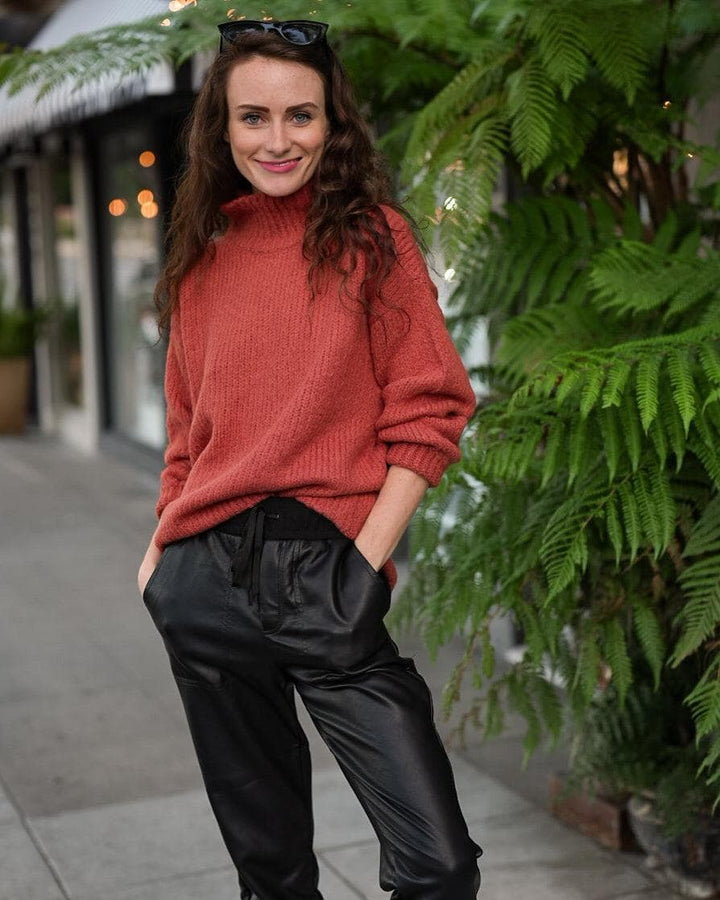 Terracotta Soft Cable Knit Turtleneck Sweater Scout and Poppy Fashion Boutique
