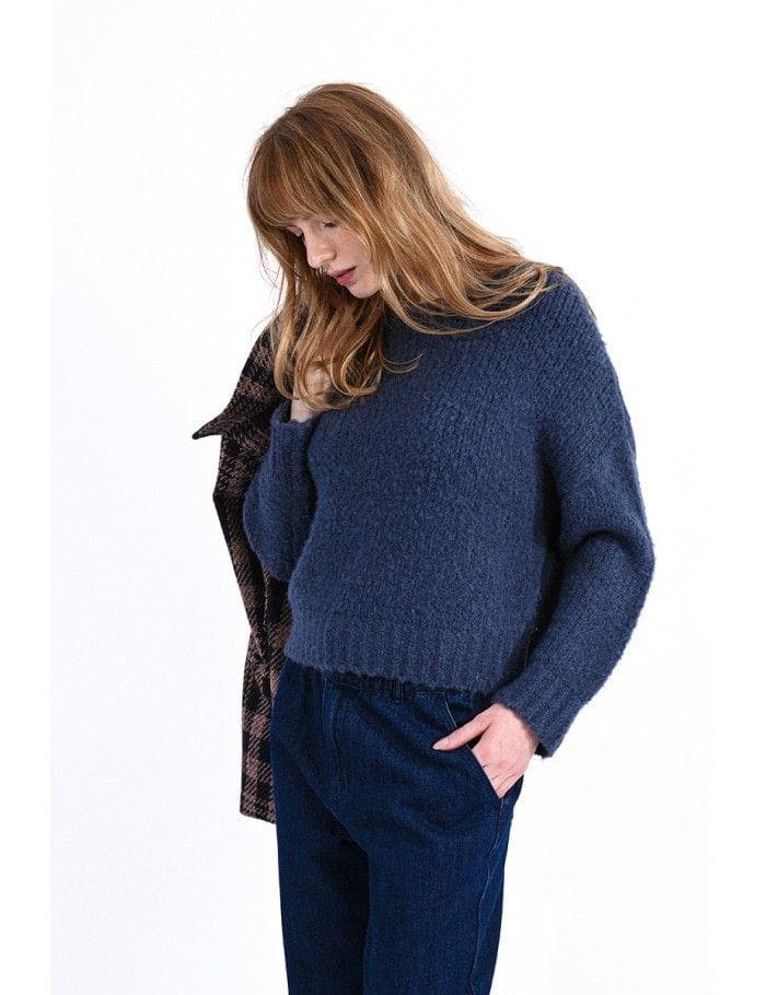Ultra-Cozy Blue Chunky Knit Sweater Sweater Scout and Poppy Fashion Boutique