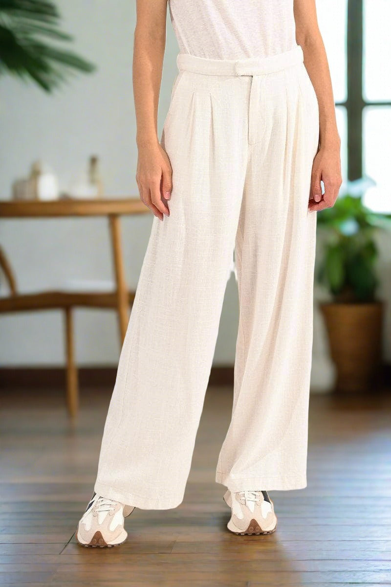 Wide-leg Essential Pant in Linen Bottom - Pants Scout and Poppy Fashion Boutique
