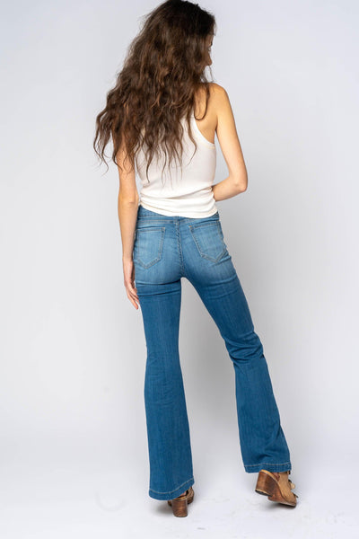 Petite Mid Rise Flare Jeans  Jeans 