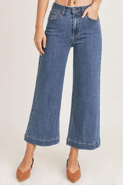 Risen High Rise Wideleg Cropped Jeans  Jeans 