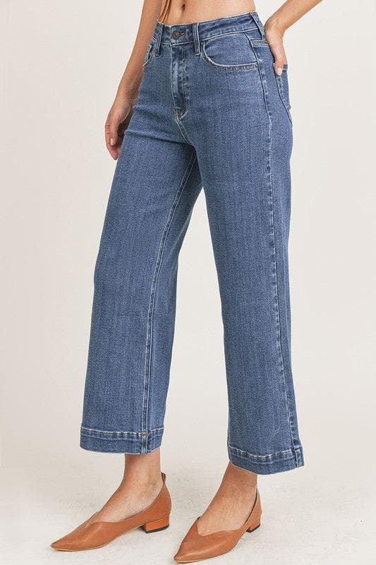 Risen High Rise Wideleg Cropped Jeans  Jeans 