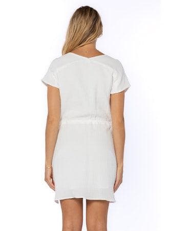 Short Sleeve V-Neck Textured Dress  Dresses 